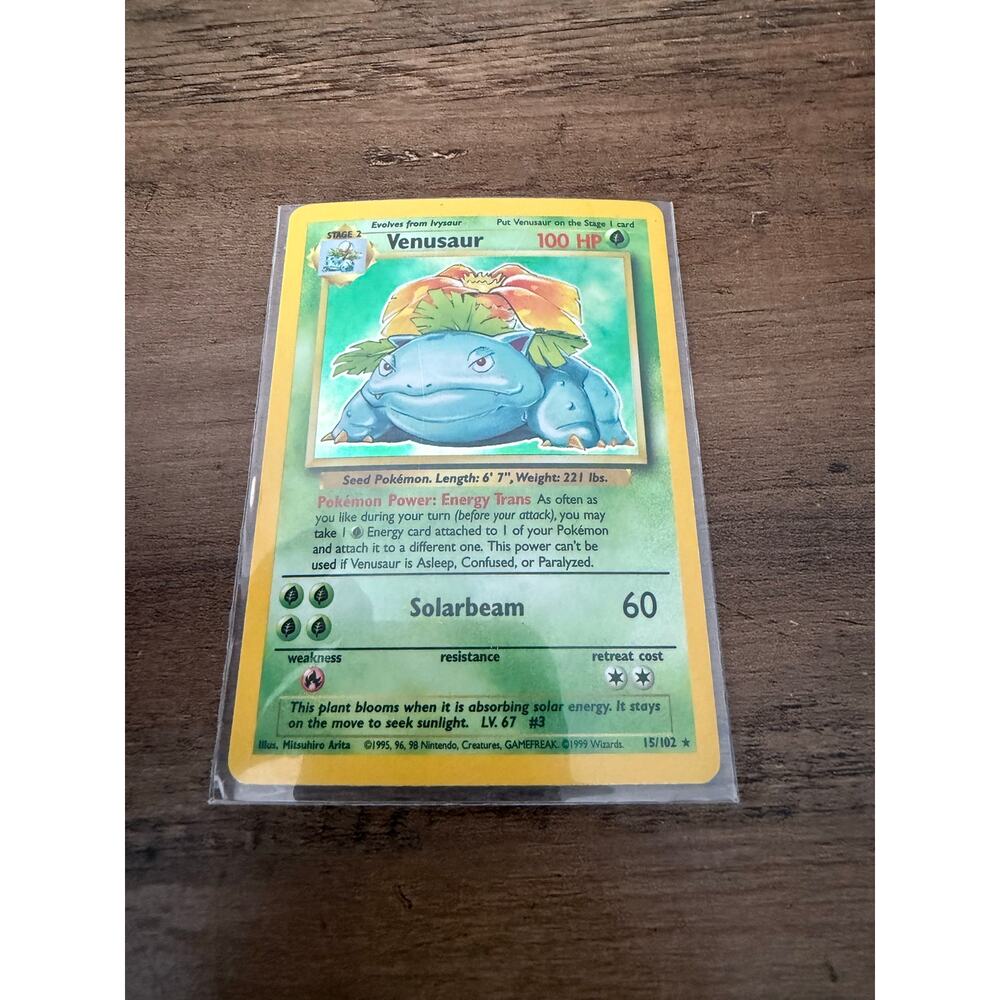 Venusaur Stage 2 Pokémon Holographic 1999 Trading Card